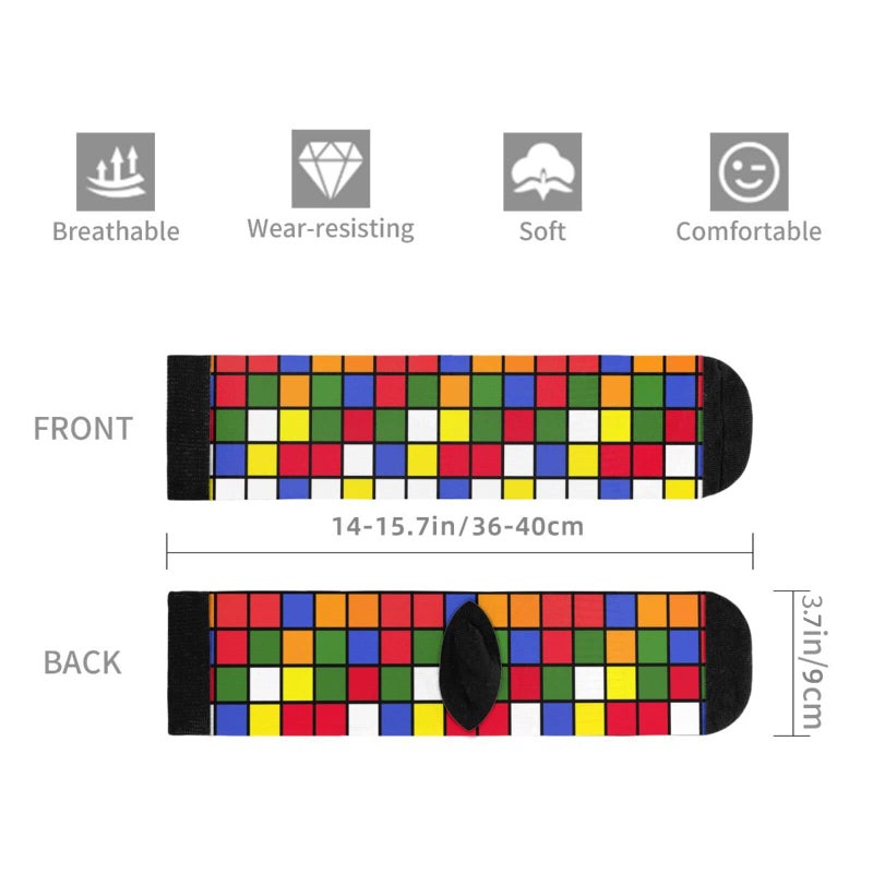 YISHOW Colorful Cube Crew Socks Funny Novelty Socks Gifts - Image 3